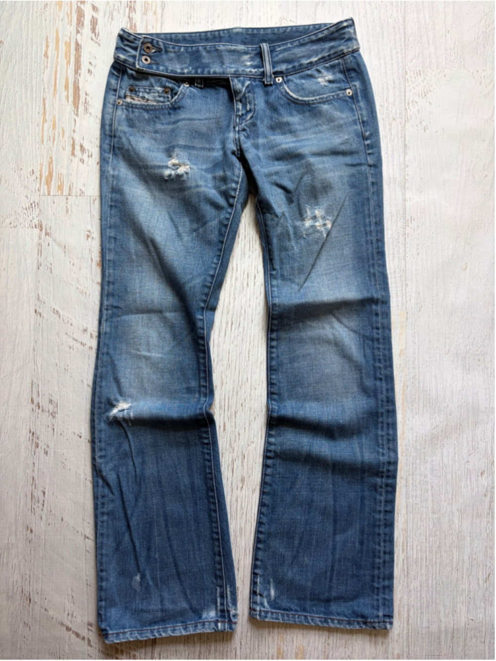 Women's Diesel Bootcut Jeans Size 28 Blue Distressed Denim